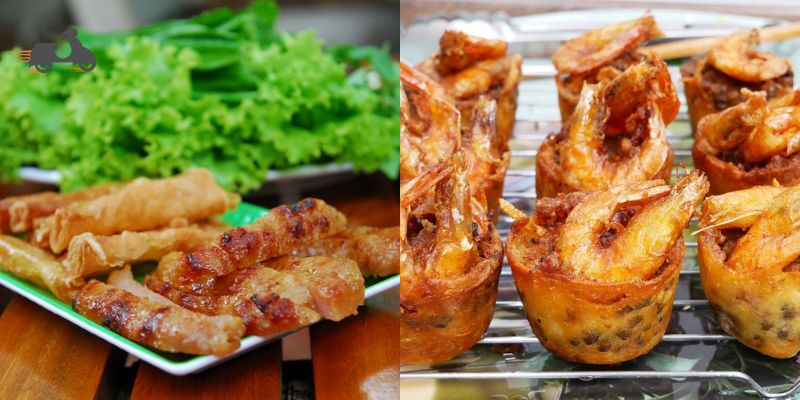 Đặc sản nem nướng và bánh cống Cần Thơ
