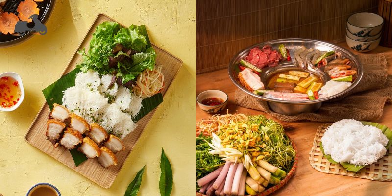 Bánh hỏi heo quay và lẩu mắm Cần Thơ