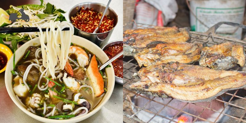 Bánh mắm và cá lóc nướng trui đặc trưng tại Cần Thơ