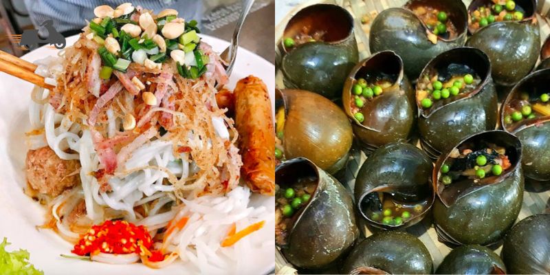 Ốc nướng tiêu cùng bánh tằm bì nổi danh tại Cần thơ