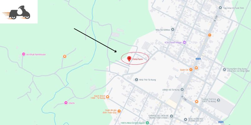 Các tuyến đường di chuyển đến Chika Farm Đà Lạt