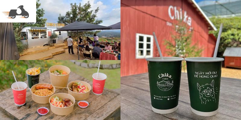 Du khách thưởng thức cà phê tại Chika Coffee Đà Lạt giữa view đồi thông thoáng