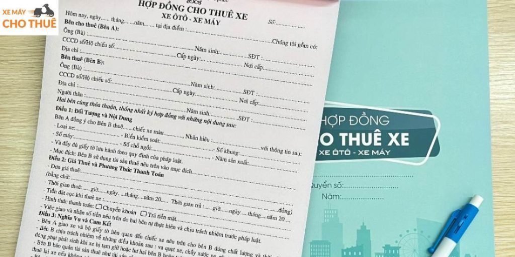 Những thông tin cơ bản trong hợp đồng thuê xe máy