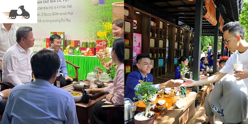 Khu vực thưởng chè dành cho các du khách đam mê trà đạo